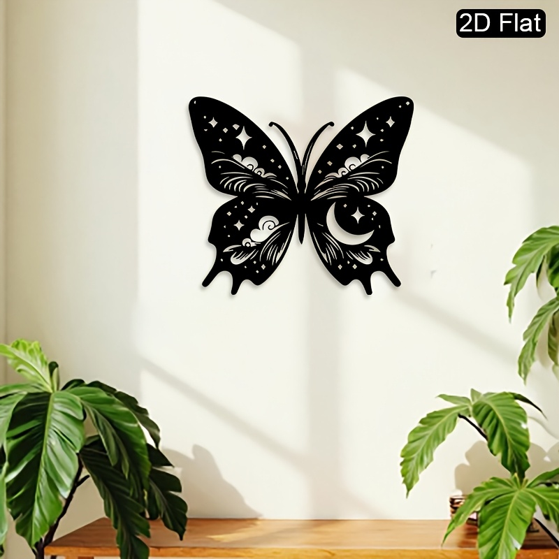 Art And Craft Studio - CIFBUY メタルウォールアート 月と蝶の彫刻 星空の夜の装飾 精巧な工芸品 寝室