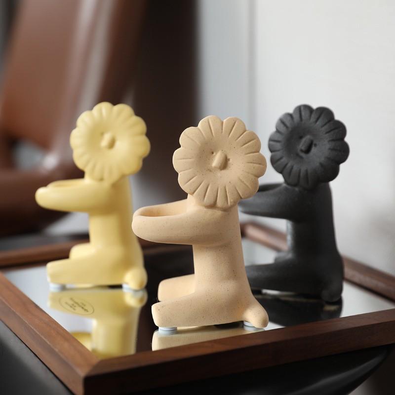 Art Craft Lion - 北欧モランディカラー動物ライオン抽象アートセラミック装飾品フィギュア子供部屋の家の装飾手芸デスクトップ工芸品