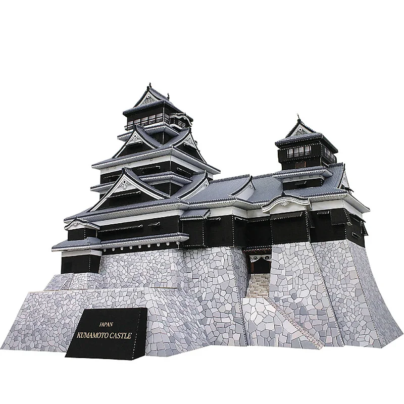 Art Craft Japan - 子供と大人のためのミニ日本のクマ本城,3D紙モデル,DIY,DIY,DIY,アート,折り紙,建物,手作り,おもちゃ,qd-178