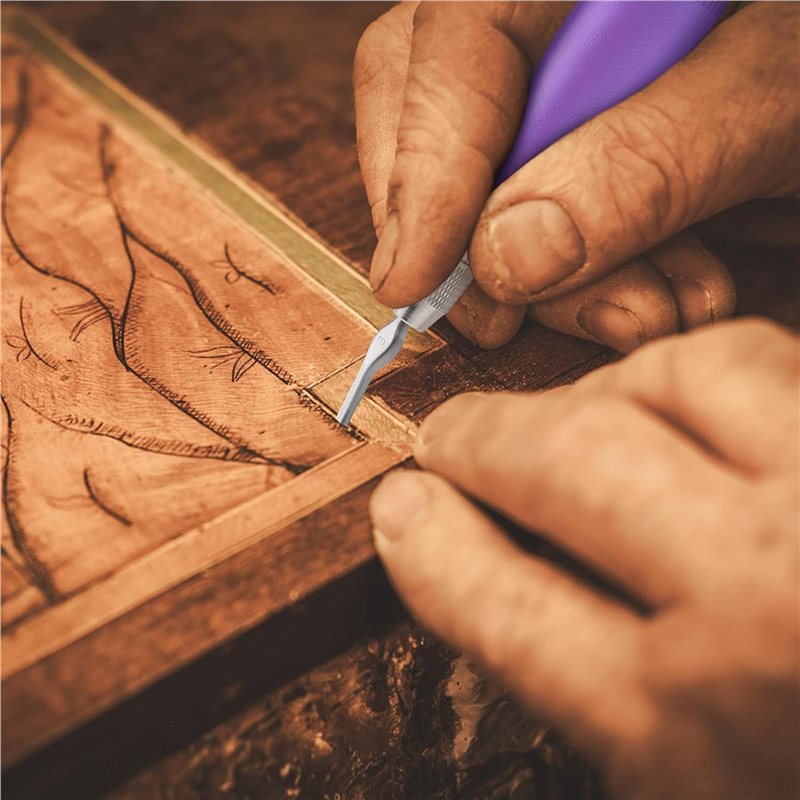 Linocut Carving Tool - 24個入り、クラフト用リノリウムカッターキット。彫刻用具のアソートセット。ブロックプリント用のブロックカッター。様々な色。