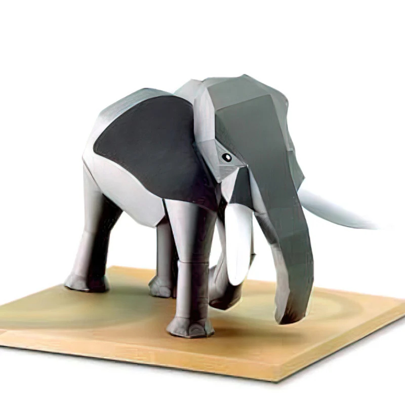Art Craft Cardboard - アフリカの象の折り紙,3Dペーパーモデル,ペーパークラフト,動物の姿,子供と大人のための手作りのクラフトおもちゃ,QD-265