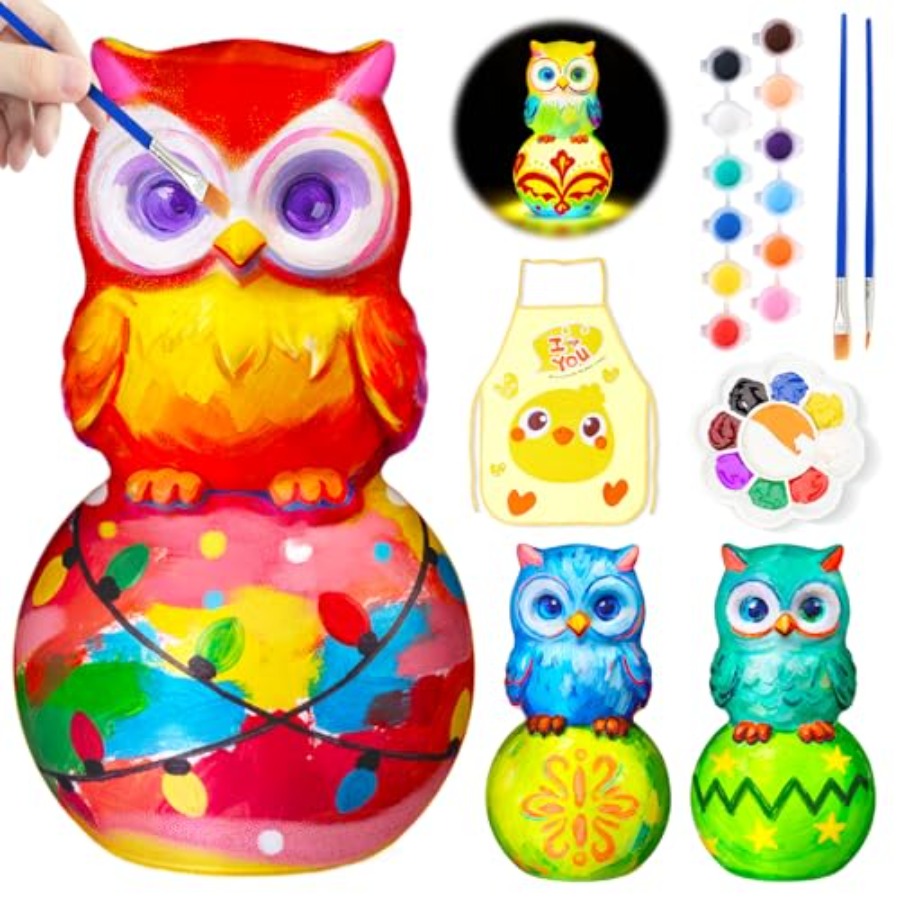 Art Craft Kits - ペイントユアヨウンランプキット、8～12歳向けアート＆クラフト、DIYおもちゃタップナイトライト、4～6歳向けアート＆クラフト、ペイントキット誕生日プレゼント