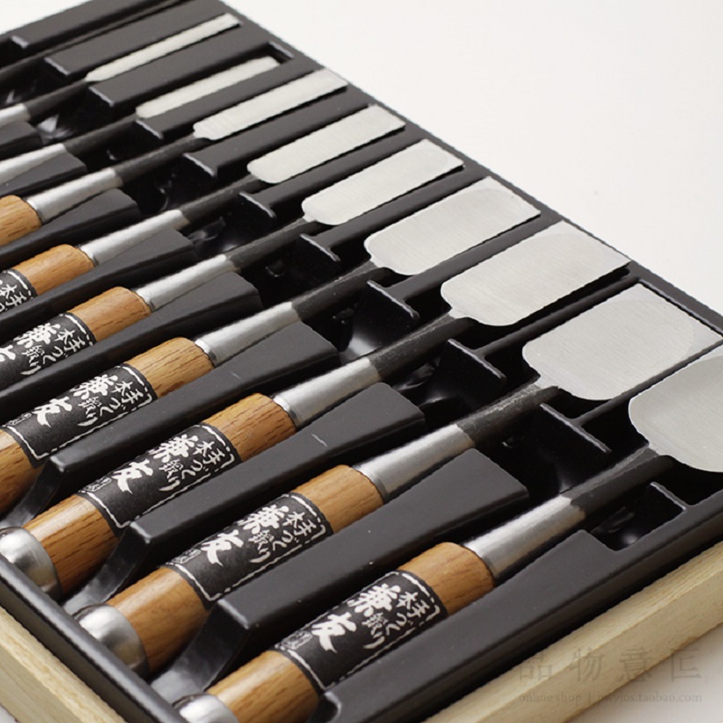 Linocut Carving Tool - 日本の建具用ノミ、チェイスノミ、フラットノミ、木工用ノミ、スティックノミ、スチールノミ、安来白紙ノミ、No. 2つの鋼材