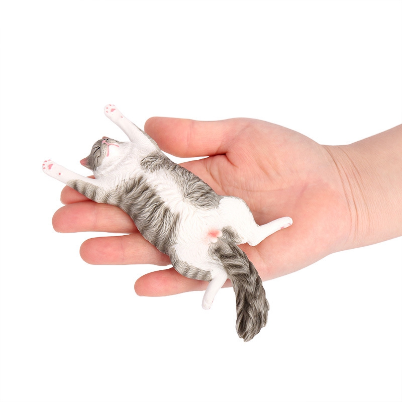 Art Craft Cat - クリエイティブ睡眠猫置物横たわるポーズ子猫像ホームデスクトップ装飾飾りクラフトアートギフト