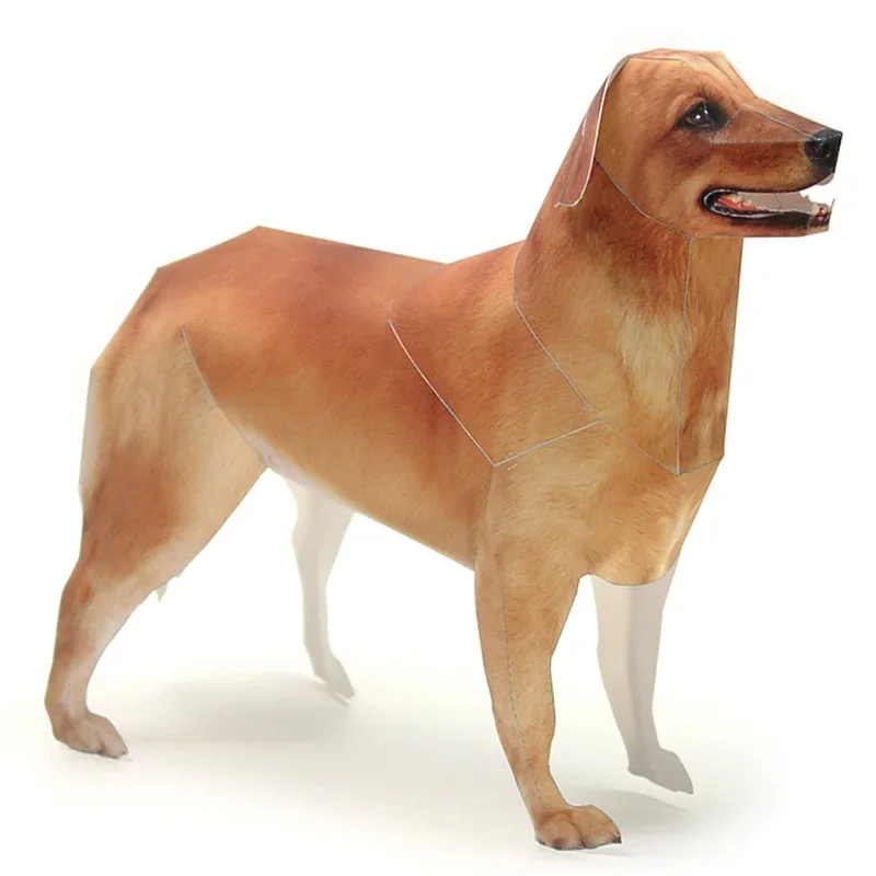 Art Craft Cardboard - ゴールデンレトリバー犬紙モデルリアルな動物ミニ折り紙アートかわいい 3D ペーパークラフト DIY 子供大人手作りクラフトおもちゃ WE-029