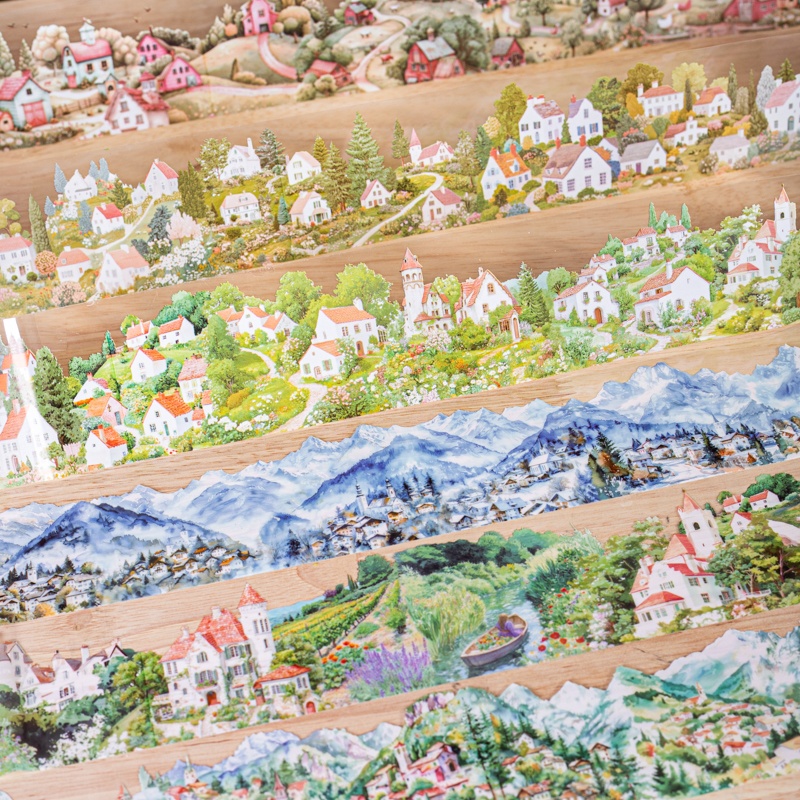 Art Craft Village - 6巻セット 6cm×200cm ヴィレッジテーマPETテープセット - 小さな村シリーズ -