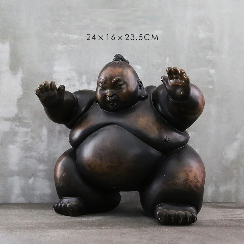 Art Craft Japan - 日本の相撲フィギュア置物抽象レトロポートアート彫刻樹脂アート & クラフト家の装飾リビングルームのギフト
