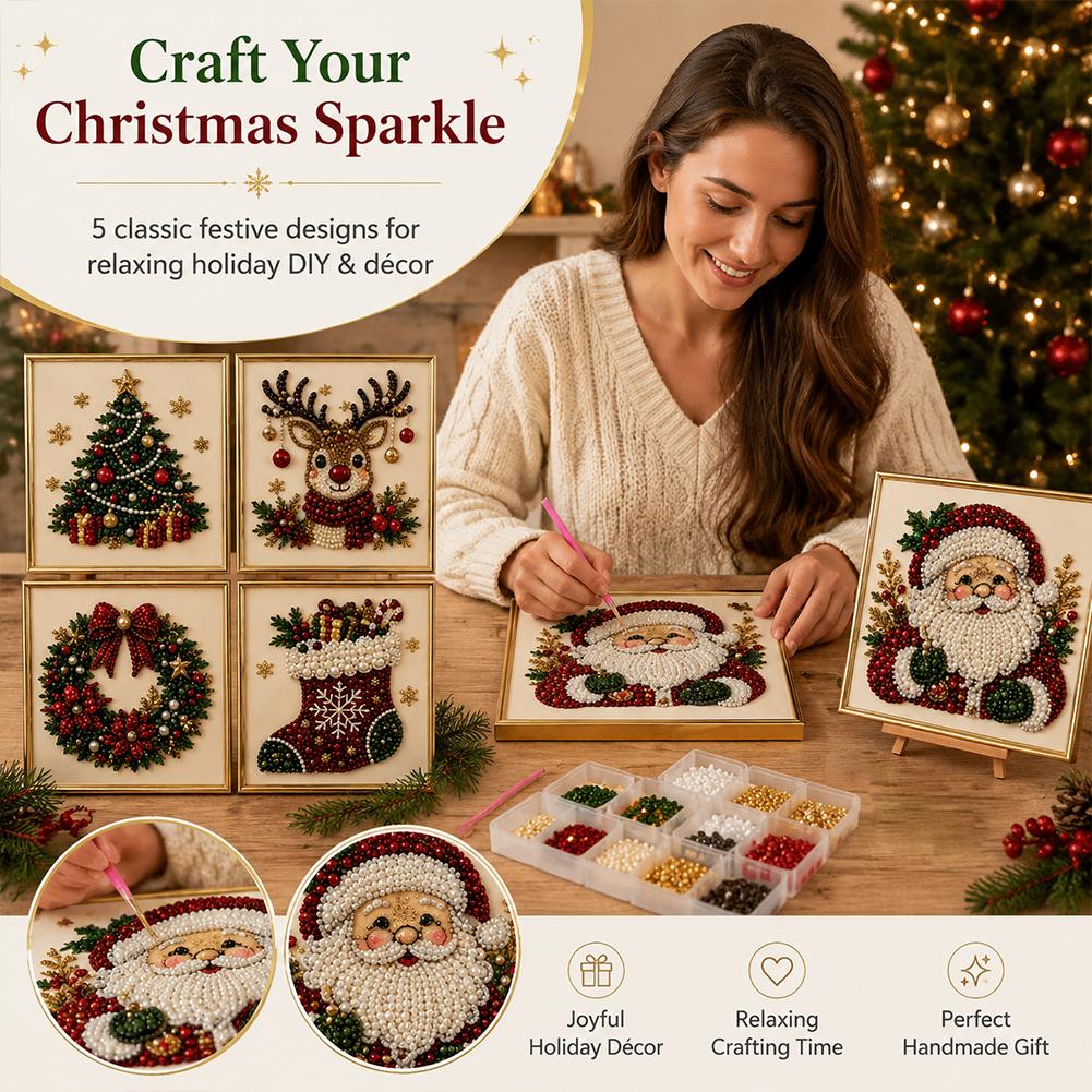 クリスマス サンタクロース パールアート DIYキット 額入 - Art Craft Kits のレビューと価格