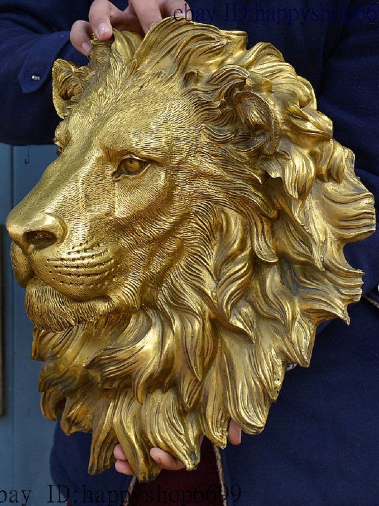 銅と真鍮の置物,40,42 cm,金の永遠の彫刻,職人技 - Art Craft Lion のレビューと価格