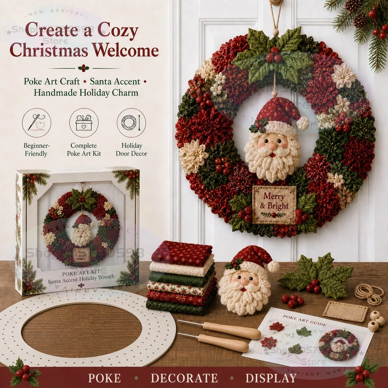 2026年版 3Dファブリック・ポーク・リースDIYキット、 - Art Craft Kits のレビューと価格