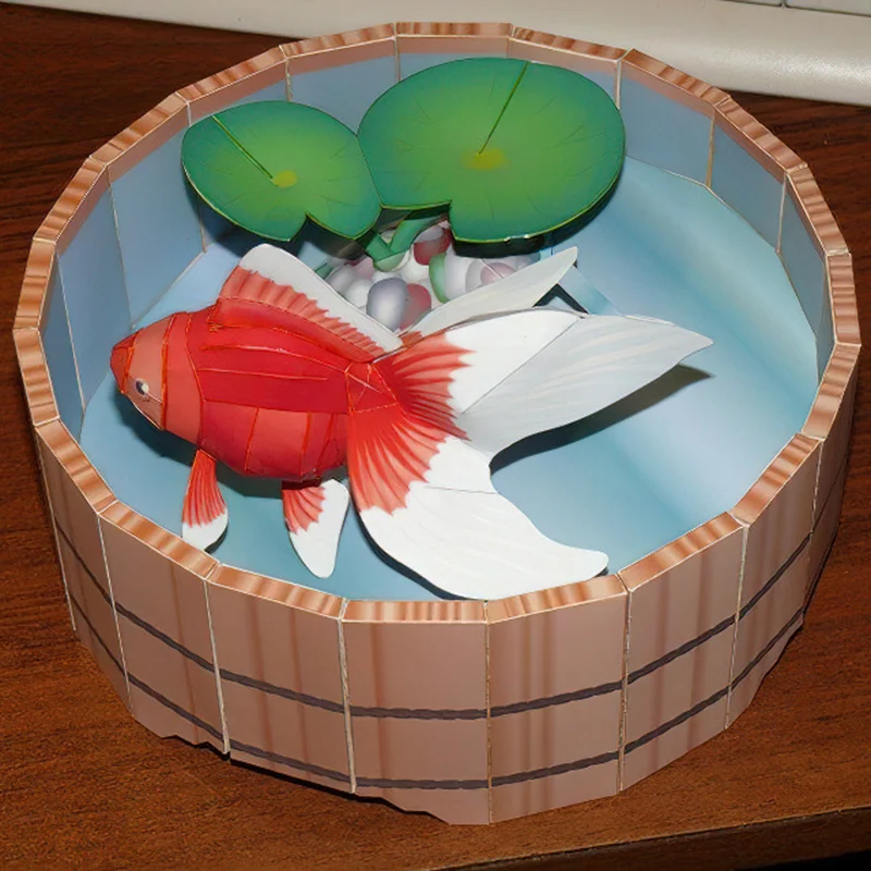 ミニ3D折りたたみ紙モデル、金魚、折り紙アート、ペーパークラ - Art Craft Cardboard のレビューと価格