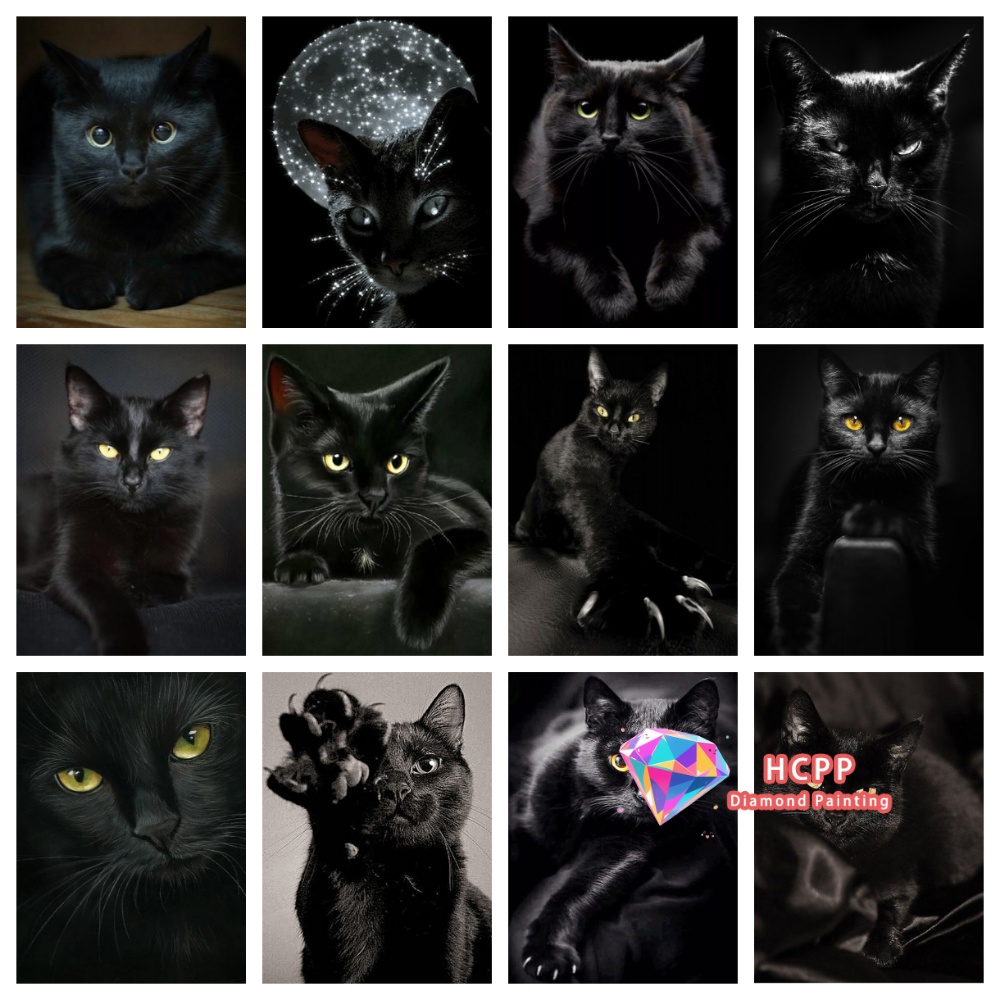 フレームなし黒猫動物ダイヤモンドペインティングキット正方形ラ - Art Craft Cat のレビューと価格