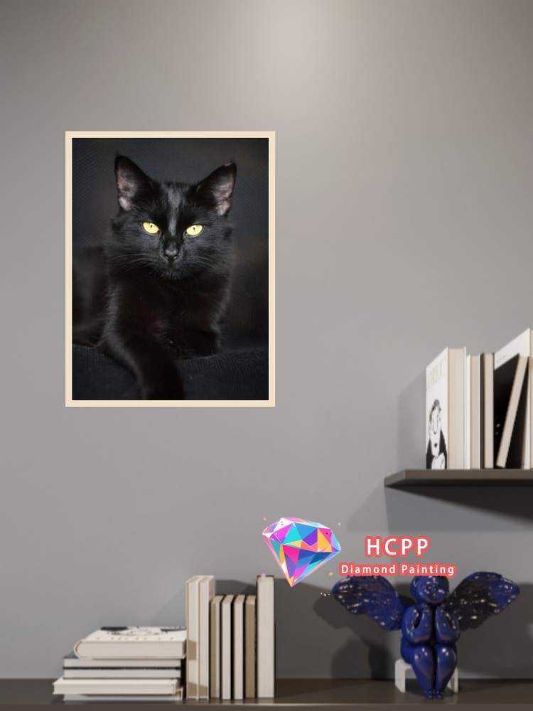 フレームなし黒猫動物ダイヤモンドペインティングキット正方形ラ - Art Craft Cat のレビューと価格