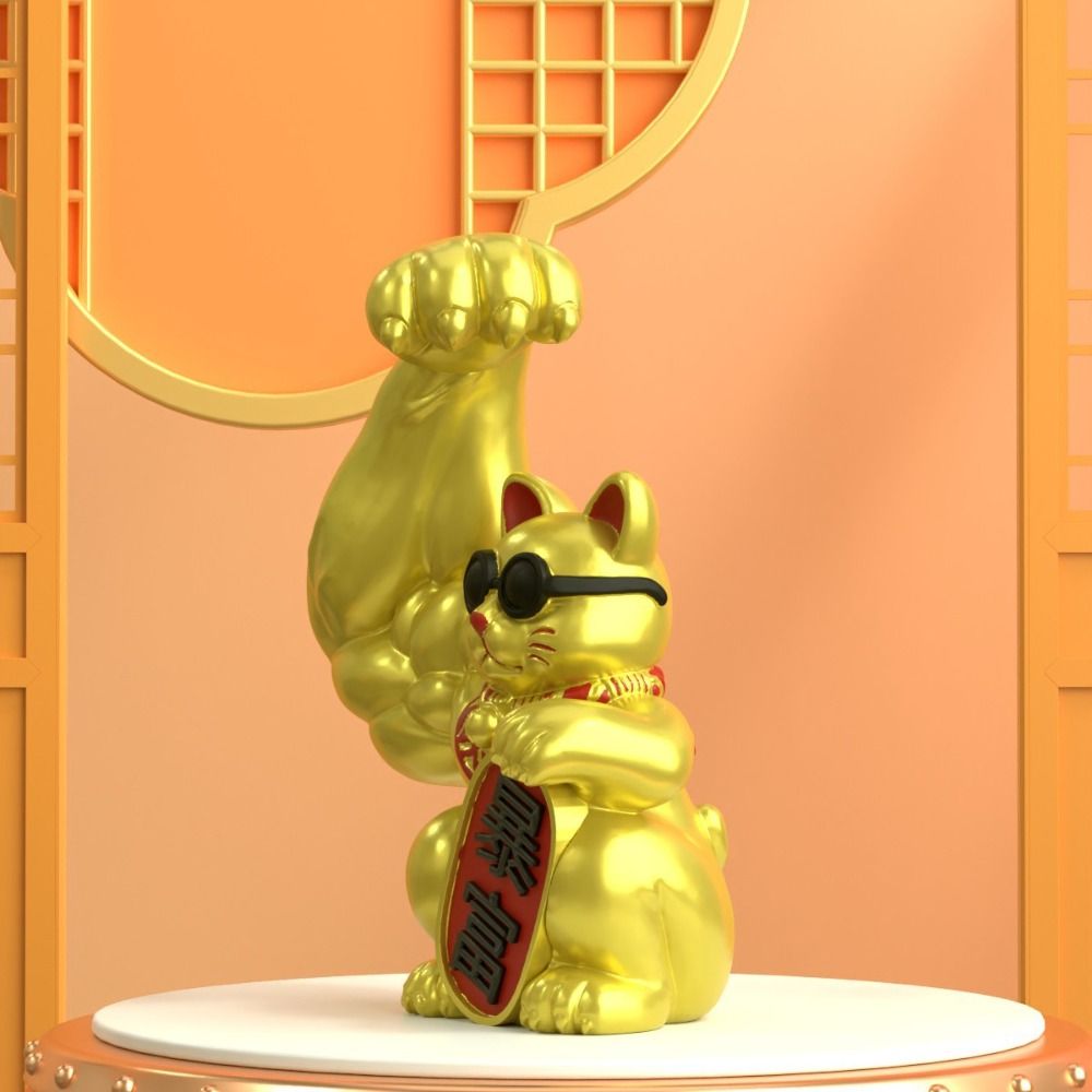 家庭用動力付き腕を振る招き猫像、樹脂製アート、ウェルカムキャ - Art Craft Cat のレビューと価格