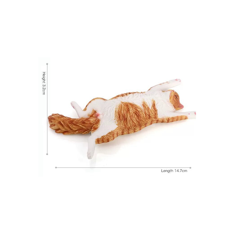 クリエイティブ睡眠猫置物横たわるポーズ子猫像ホームデスクトッ - Art Craft Cat のレビューと価格