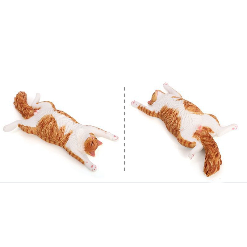 クリエイティブ睡眠猫置物横たわるポーズ子猫像ホームデスクトッ - Art Craft Cat のレビューと価格