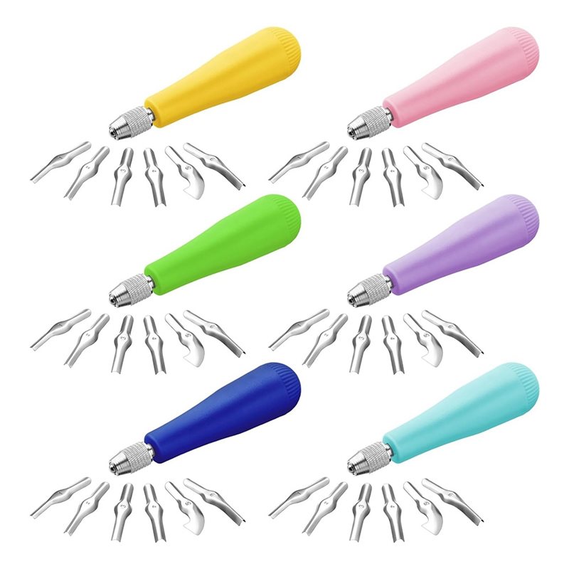 B14C 24パック クラフトリノリウムカッターキット 彫刻 - Linocut Carving Tool のレビューと価格
