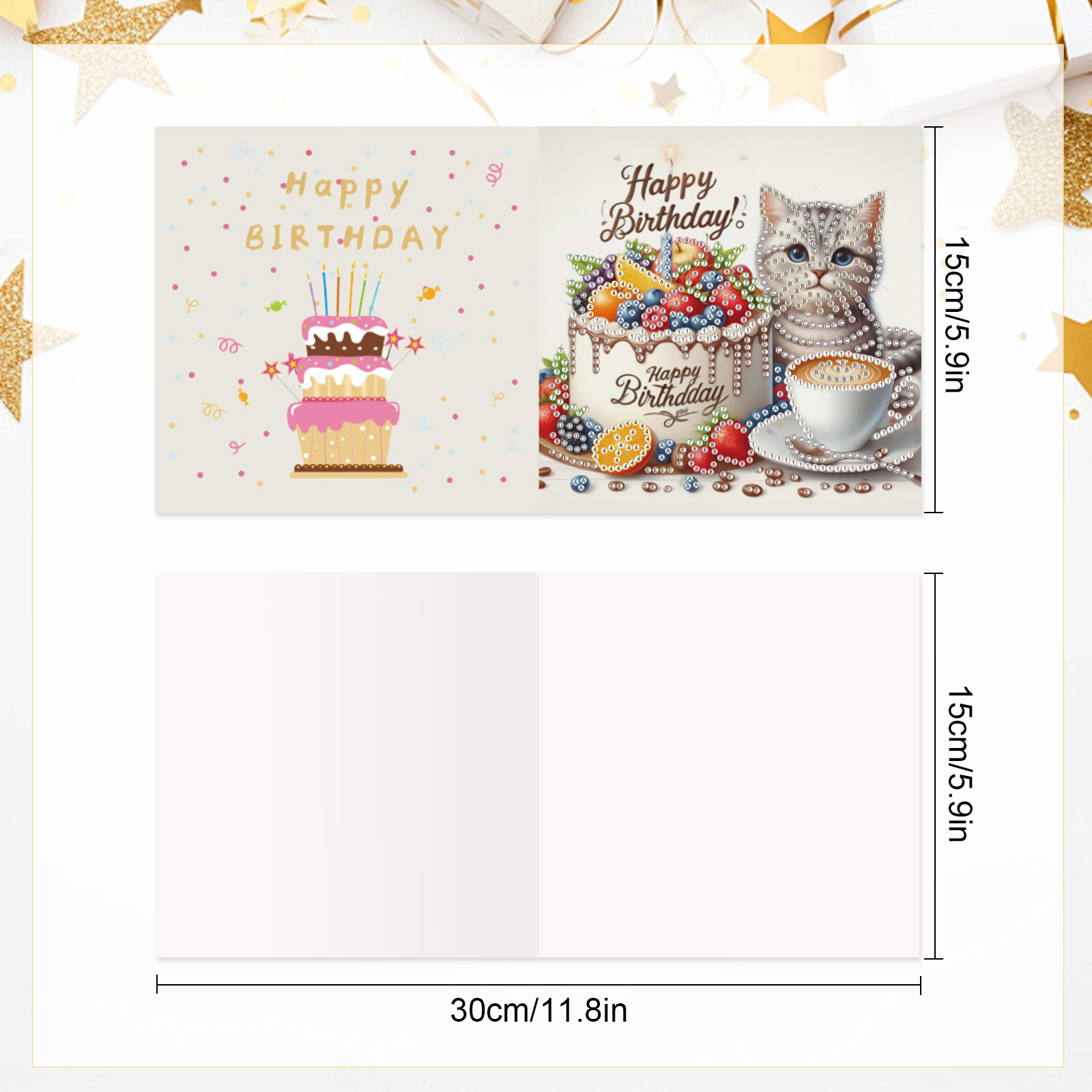 ダイヤモンドアートペインティンググリーティングカードキット、 - Art Craft Cat のレビューと価格