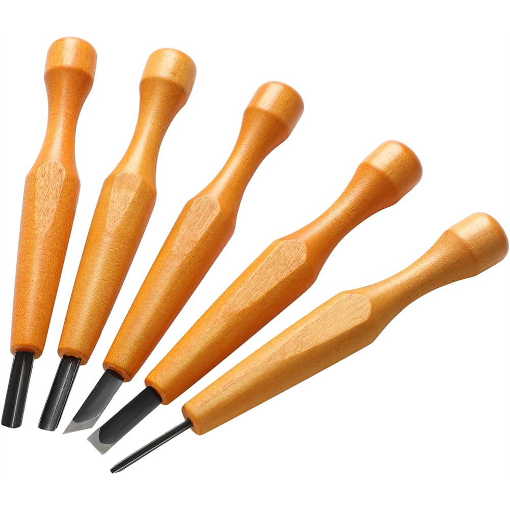 5個入り リノカット彫刻ツールセット 木彫りナイフ チゼル  - Linocut Carving Tool のレビューと価格