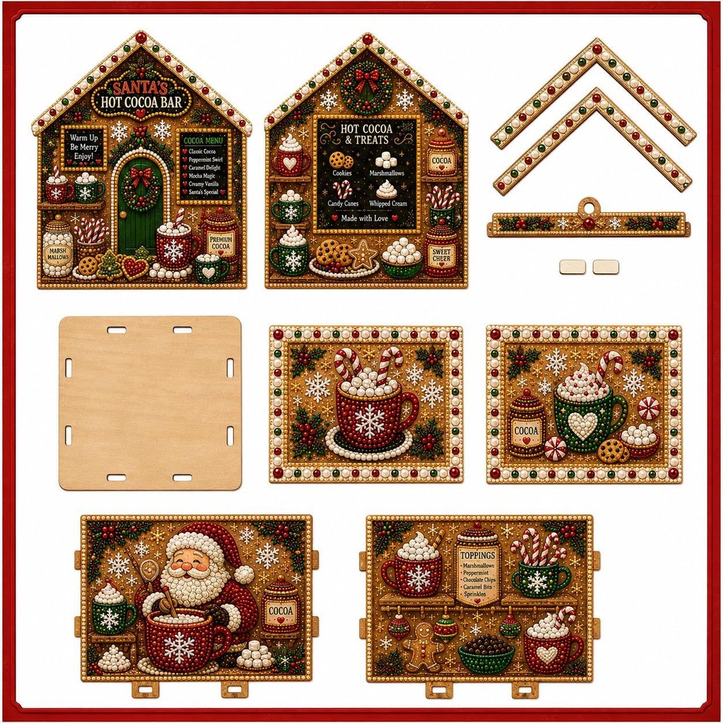 DIY 3Dクリスマス木製クラフトハウス、パールアート、ダイ - Art Craft Village のレビューと価格