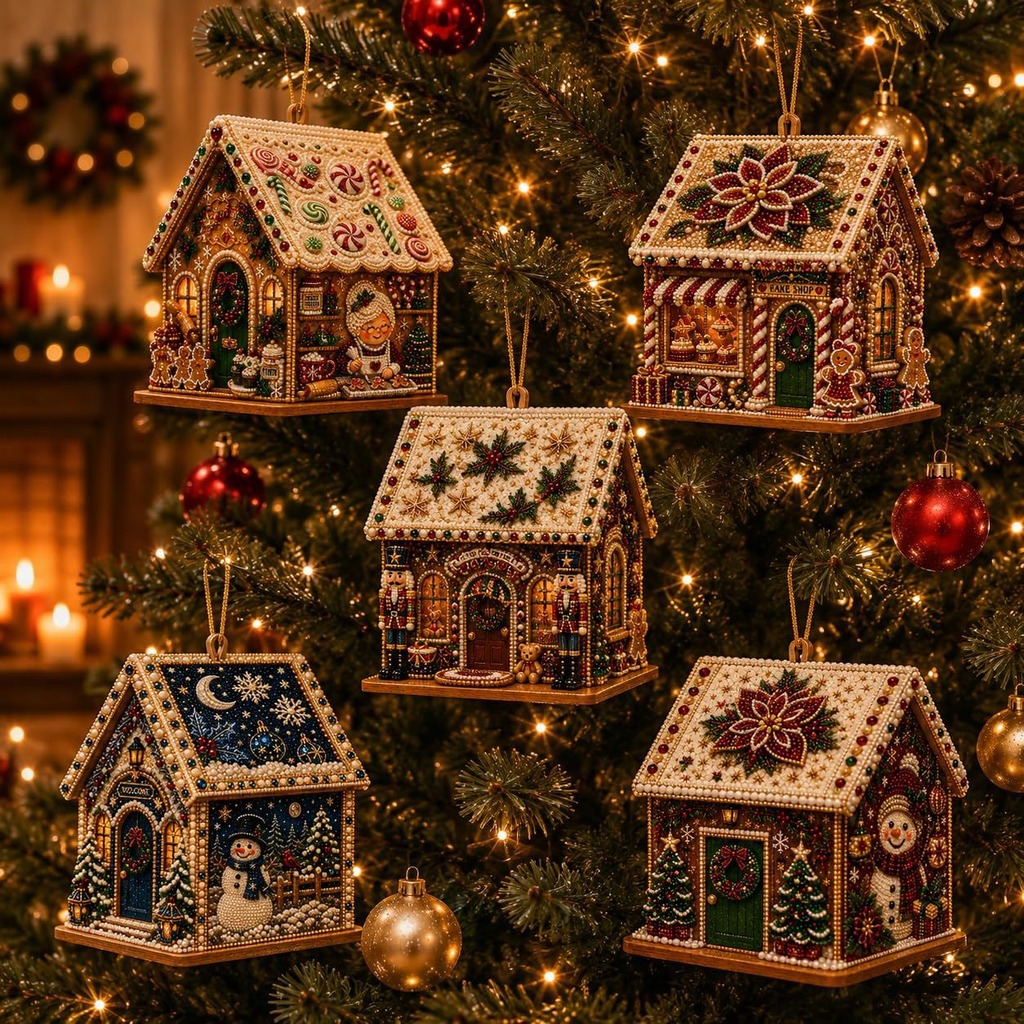DIY 3Dクリスマス木製クラフトハウス、パールアート、ダイ - Art Craft Village のレビューと価格