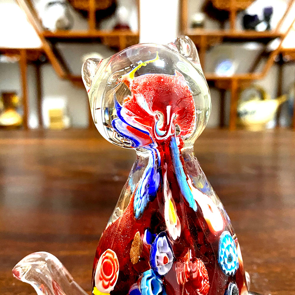 現代吹きガラス猫置物クリスタル動物彫刻かわいいペット飾りクリ - Art Craft Cat のレビューと価格