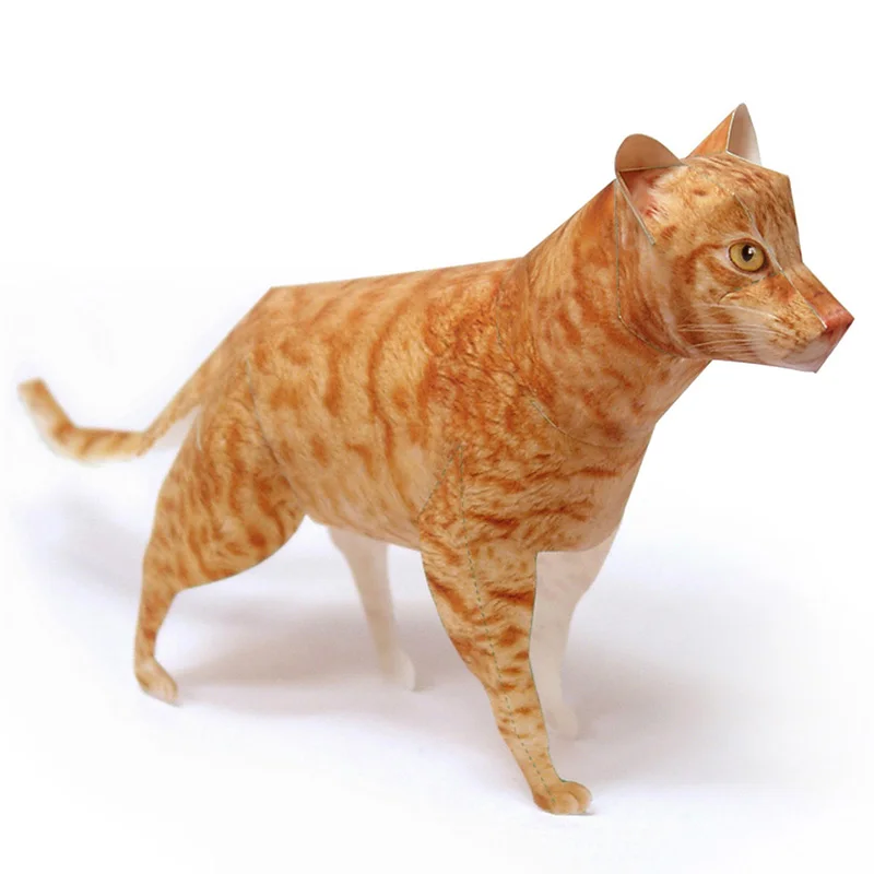 オシキャットキャットオレンジタビー折り紙アートペーパーモデル - Art Craft Cat のレビューと価格